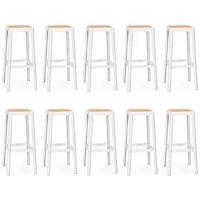 Kit 10 Banqueta Alta Roma Em Polipropileno - Branco
