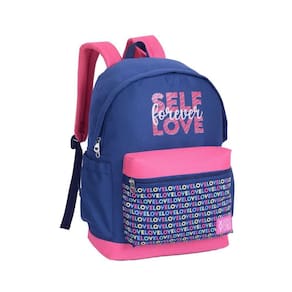 Mochila Self Love De Costas Azul Marinho E Rosa - Xeryus