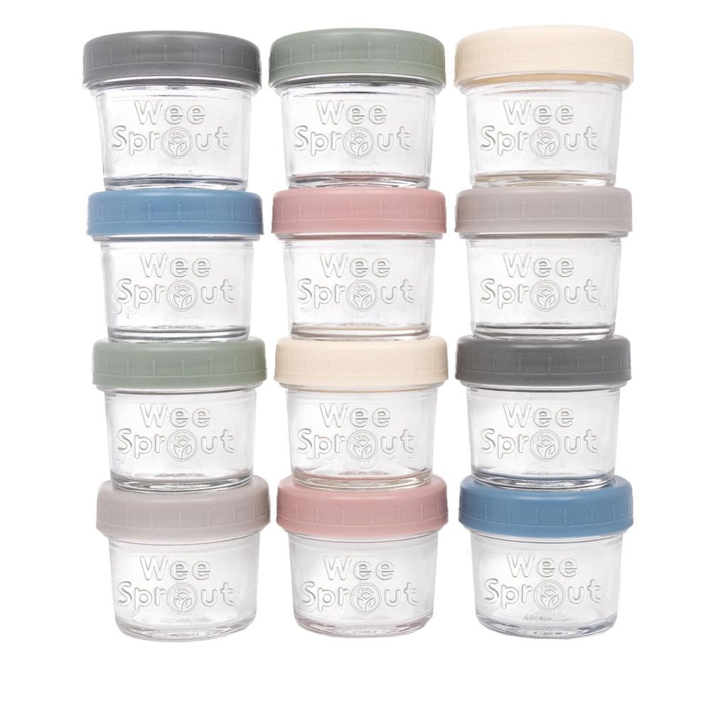 Frascos de vidro para armazenamento de alimentos para bebês WeeSprout 120 ml (conjunto de 12 pacotes)