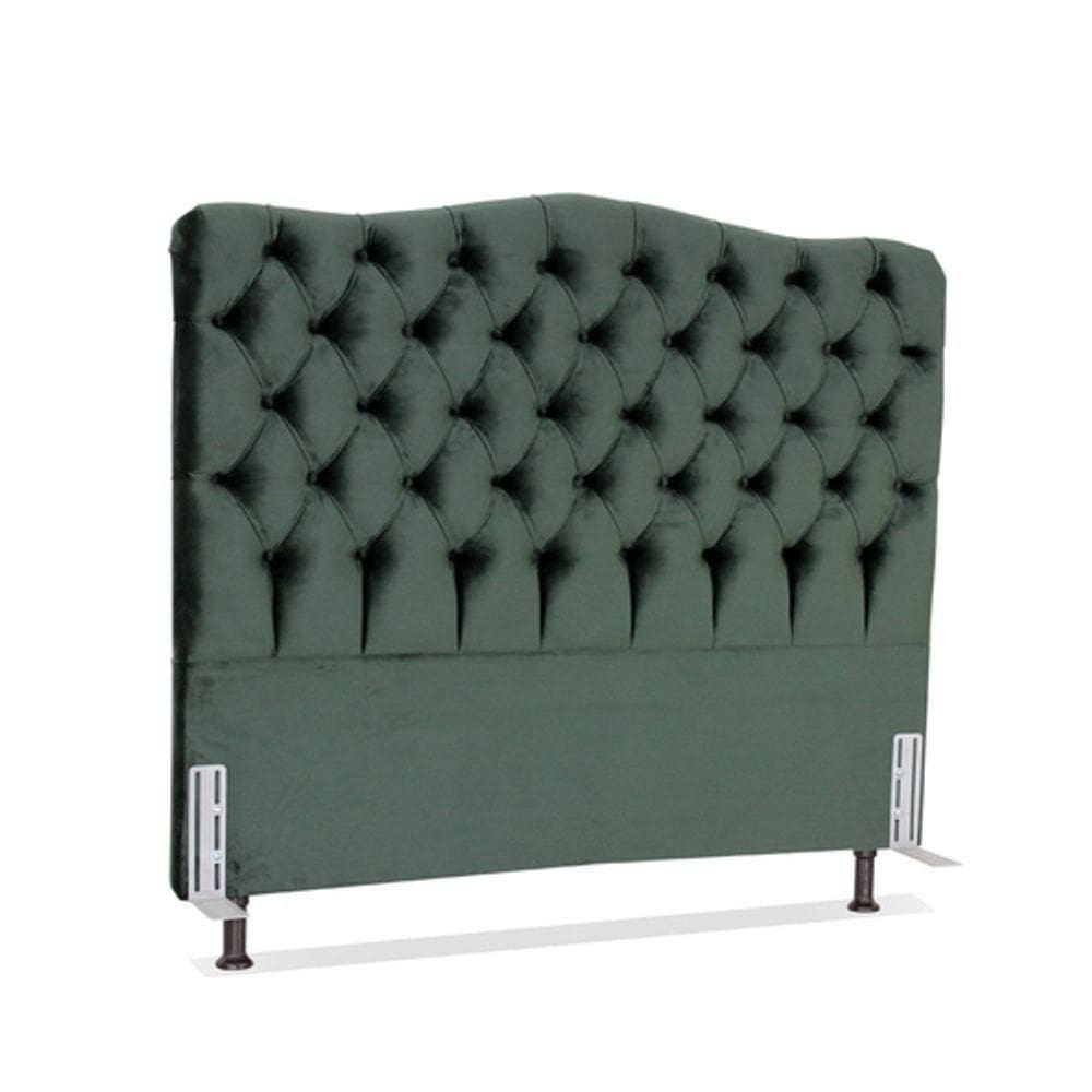Cabeceira King 193 - Bello Box - Dunas Veludo Verde Militar