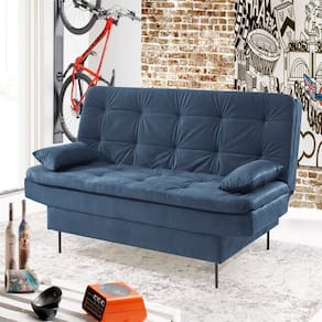 Estofado Sofá Cama Flip 90x185x90cm Azul