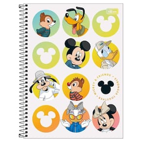 Caderno Univ 10 Matérias 160Fl Mickey Real Life Poá Tilibra