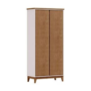 Armário Organizador com 2 Portas 82,5x179x40,5 Cm Off White/Freijó
