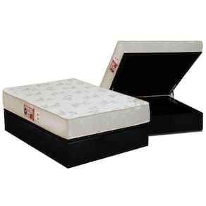 Cama Box Baú Casal: Colchão Espuma D33 Castor Sleep Max Relax + Base Crc Suede Black(138X188)