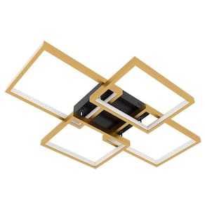 Lustre Plafon Quadrado Modaza Soffitto 60cm, Dourado
