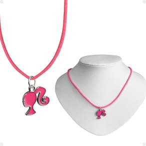 Colar Infantil Menina + Pingente Barbie Qualidade Premium