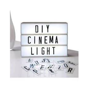 Luminária Light Box A4 + 96 Letras Slides A Pilha E Cabo Usb