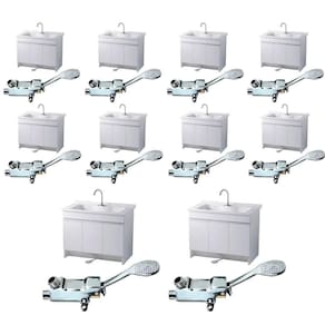 Torneira Valvula Pedal Sem Maos Kit 10 Uni Acionamento Pes Hospital Clinica Laboratorio Banheiro Cozinha Piscina