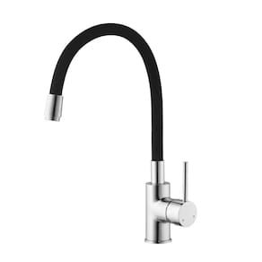 Torneira Monocomando Com Bica Flexível Black-chrome Julle - Brava