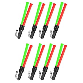 Bastao Sinalizador Led 2 Cores Kit 8 Unidades Fluorescente Lanterna Transito Estacionamento Obra Fiscalizaçao Segurança Emergencia