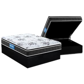 Cama Box Baú Casal: Colchão Anatômico Probel D28 Premium Multi Pillow Top + Base Black(138X188)