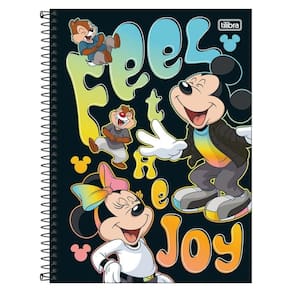 Caderno Univ 10 Matérias 160Fl Mickey Real Life Joy Tilibra