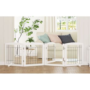 Portão para cães PAWLAND Independente com porta de passagem, 80 cm, branco