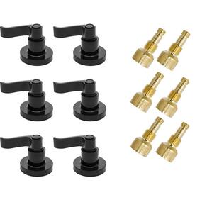 Kit 06Acabamento C70 Curvo Preto Registro Pressão Docol