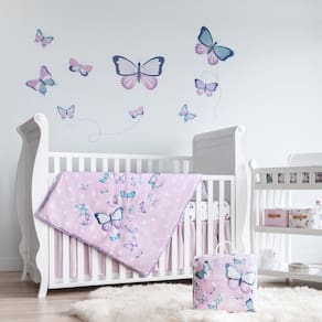Conjunto de cama de berço MY LITTLE ZONE Butterfly para meninas, 5 peças