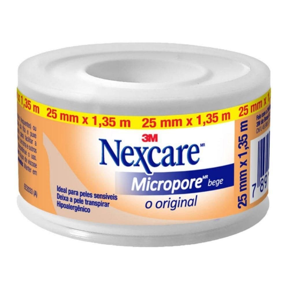 Fita Micropore Nexcare 3M 25mm x 1,35m Bege