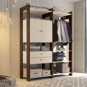 Arara Closet Toronto Luxo Para Quarto Malbec/off White - Luapa - Marrom