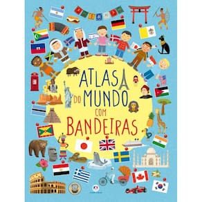 Atlas do mundo com bandeiras