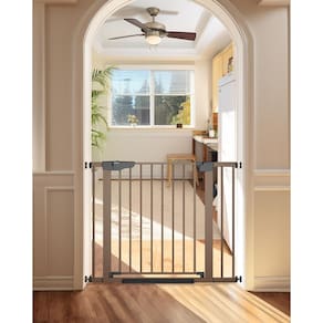 Baby Gate Cumbor 75,2-103,1 cm para escadas com porta fácil de passar