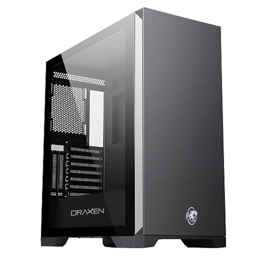 Gabinete Gamer Khamsa Vidro Temperado ARGB Preto Draxen