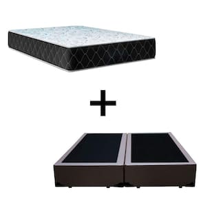 Cama Box Casal 138 Bipartido Tecido Marrom Com Colchão Marrocos Poliéster D33 30cm