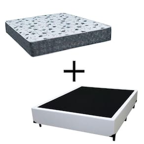 Cama Box Viúva 128 Tecido Branco Com Colchão Alegro Bello Box D28 Cinza 57x128x188