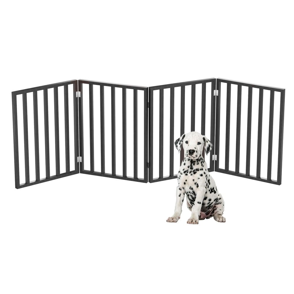 Portão interno para animais de estimação PETMAKER dobrável de 4 painéis 72x60cm (preto)