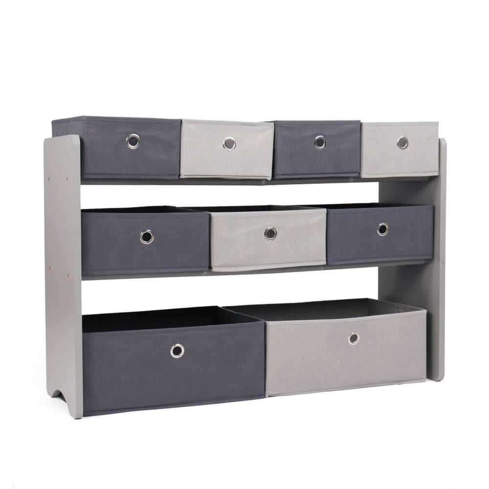 Organizador de brinquedos Humble Crew Kids com 9 caixas de tecido de armazenamento cinza