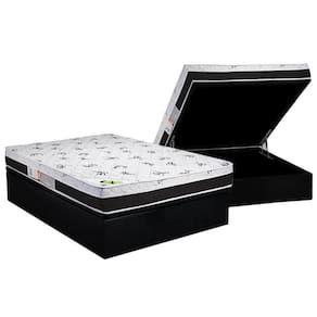 Cama Box Baú Casal: Colchão Ortopédico Luckspuma D33 / Ag65 Aspen 50 Pró Saúde + Base Black(138X188)