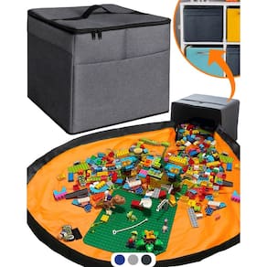 Organizador de armazenamento de brinquedos STARSIKO XL com tapete de jogo 13x13x15 polegadas