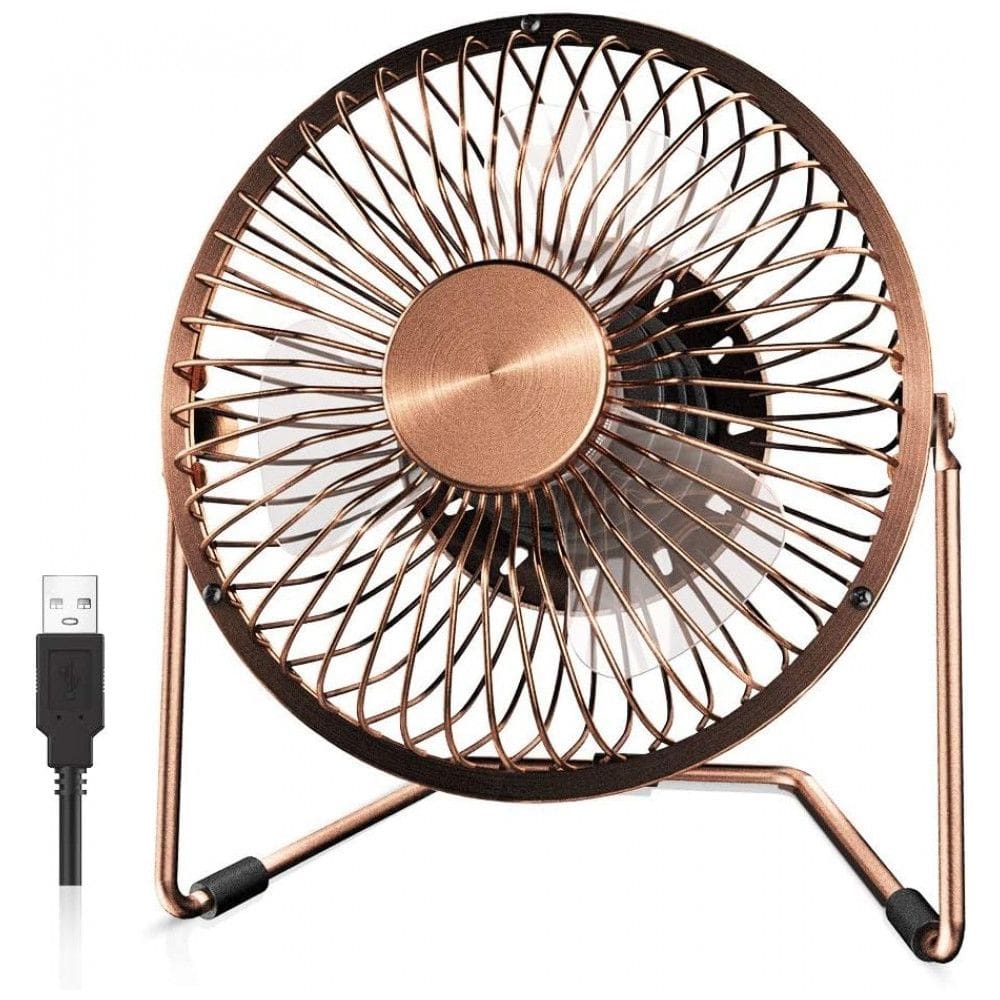 Ventilador de Mesa Portátil e Silencioso USB com 2 Velocidades, EasyAcc, Bronze
