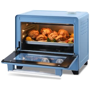 Forno Elétrico Torradeira de Aço Inoxidável, 6 em 1 com Controle de Temperatura, Capacidade de 12L e Temporizador, 110V 900W, OSAMKO, Azul