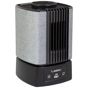Ventilador de Mesa 2 em 1 SlumberBreeze Kasko com Carregamento USB, 110V LASKO SB100, Preto