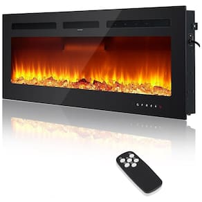 Lareira Elétrica de 127 cm Embutida ou de Parede, Aquecedor 1500/750W (15-37°C), Tela Touch, Controle Remoto, Timer, 12 Cores de Chama, Aprafie