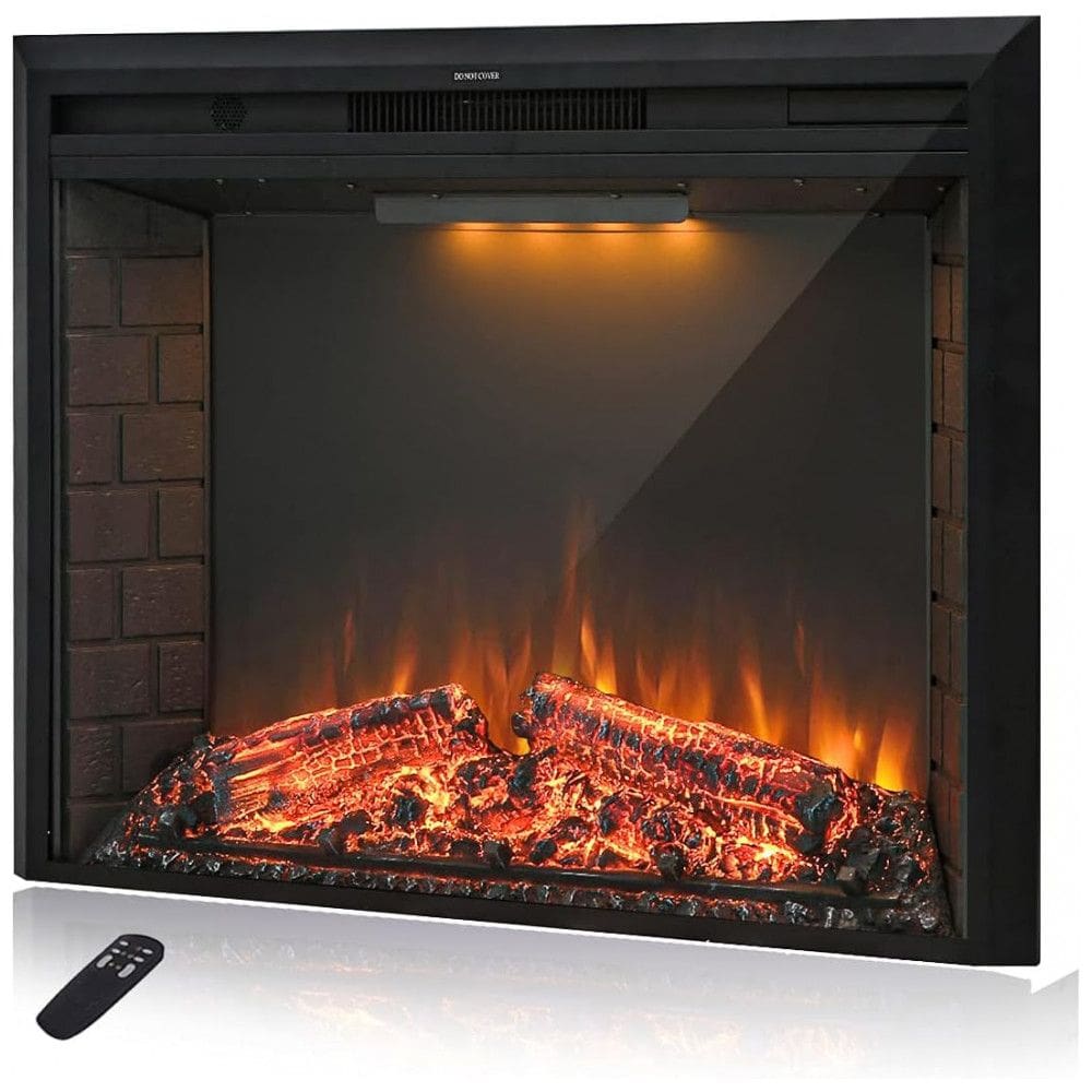 Lareira Elétrica Masar Flame de Embutir A69x101L com Controle Remoto e Som de Fogo, 1500W, 110v, MASARFLAME, Preto