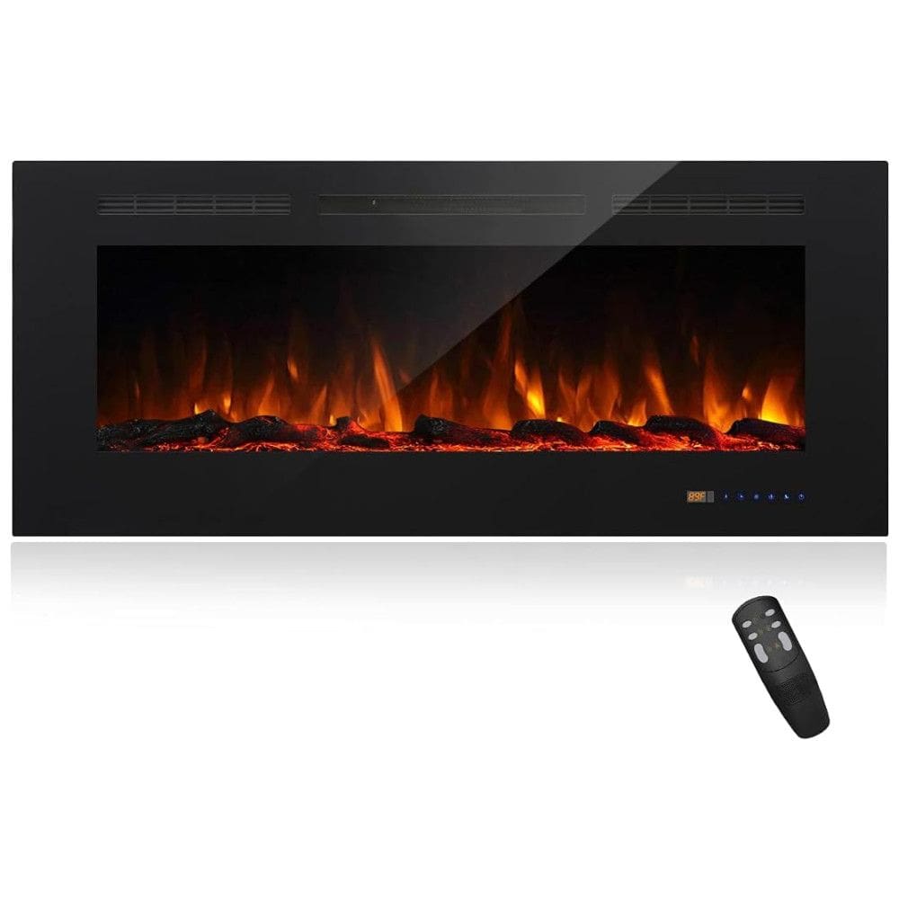 Lareira Elétrica Inteligente de 127 cm com Wi-Fi, 5 Configurações de Chama, Troncos ou Cristais, Controle de Temperatura por Painel, Masarflame