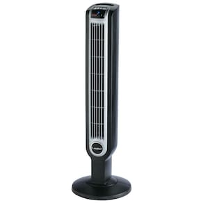 Ventilador de Torre Elétrico Portátil com Ionizador de Ar Fresco, Timer e Controle Remoto para Uso Interno, 2505 Lasko,Preto