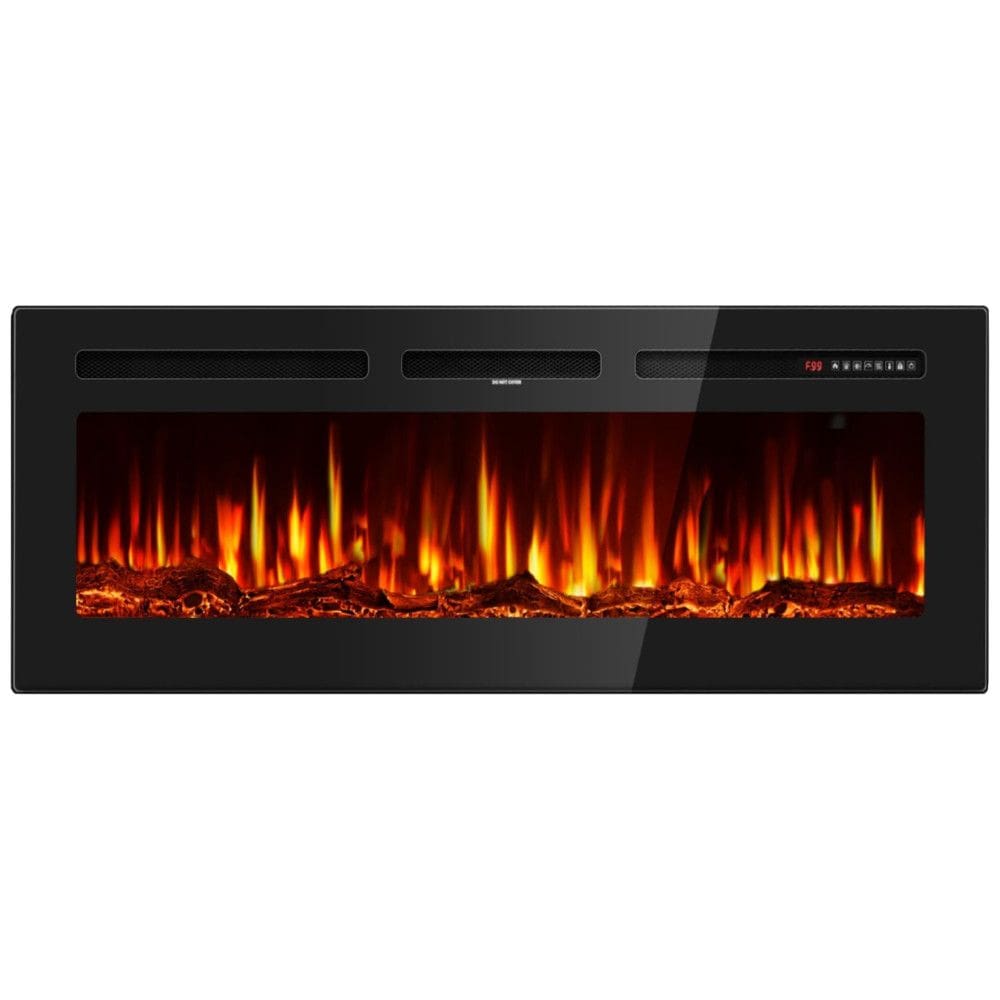 Lareira Elétrica de 127 cm, Embutida ou de Parede, Ultrafina, Aquecedor Linear 750/1500W com Chama Realista, Alta Temperatura, Baixo Ruído, Tehanld