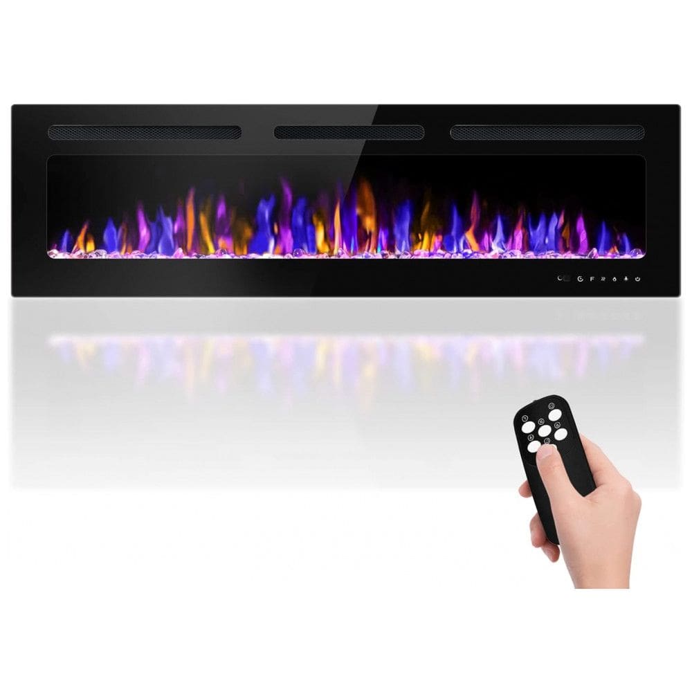 Lareira Elétrica de Embutir A43x152L com Controle Remoto e Temporizador, 110V, BETELNUT, Preta
