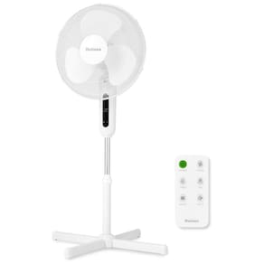 Ventilador Pedestal com Controle Remoto, Oscilação de 80°, 3 Velocidades, 3 Modos e Temporizador, 110V, HOLMES, Branco