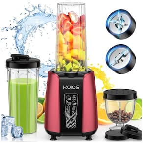 Liquidificador Portátil com Moedor de Café, Função de Pulso e Copo para Viagem de 650mL Incluso, 110V 1000W, KOIOS, Vermelho