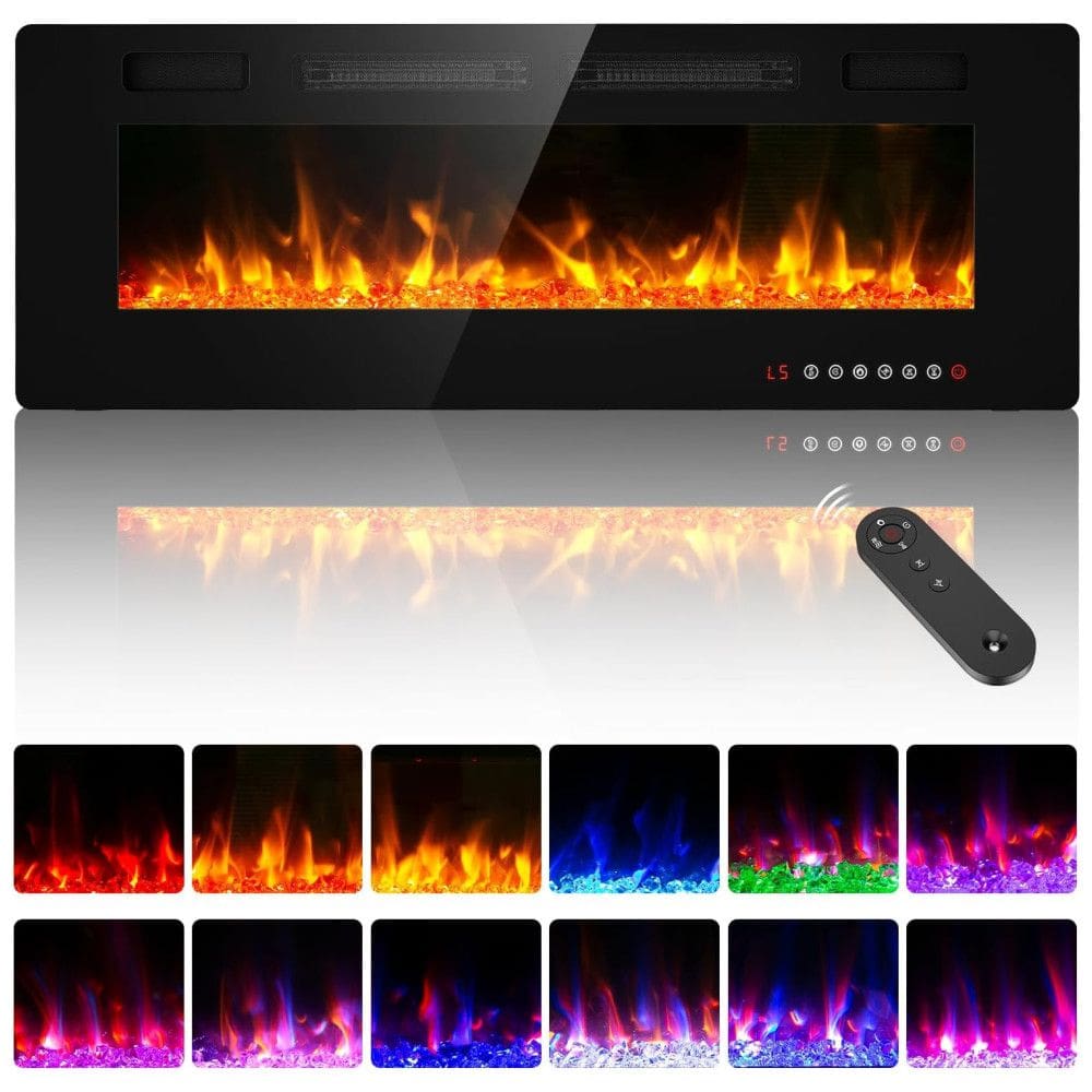 Lareira Elétrica BREEZEHEAT 152 cm, Montada na Parede/Independente, com Aquecedor, Controle Remoto, Tela Touch, Chama LED, Timer 8h, 750w/1500w.