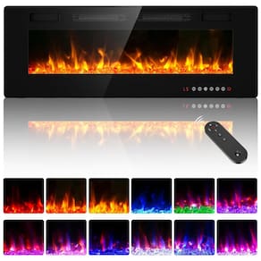 Lareira Elétrica BREEZEHEAT 152 cm, Montada na Parede/Independente, com Aquecedor, Controle Remoto, Tela Touch, Chama LED, Timer 8h, 750w/1500w.