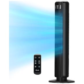 Ventilador de Torre com Controle Remoto, Oscilação de 90°, Temporizador de 12H e 5 Velocidades, 110V, LEVOIT, Preto