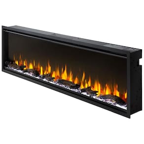 Lareira Elétrica de Embutir A44x152L cm com 9 Cores de Chama, Compatível com Alexa e Google Assistant, 110V, PuraFlame, Preta