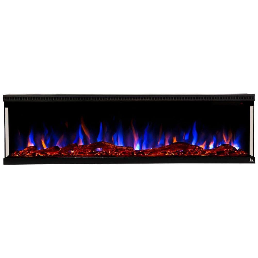 Lareira Elétrica de Embutir L182 x A44 com WiFi e 60 Combinações de Cores, 110V 750W 1500W, Touchstone, Preta