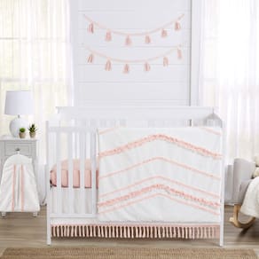 Conjunto de roupa de cama de berço Sweet Jojo Designs Boho Bohemian Girl 4 unidades