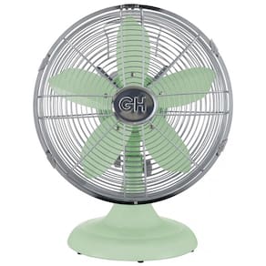 Ventilador de Mesa Retrô com 3 Velocidades, 110V, Good Housekeeping 92604, Verde