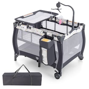 Baby Playard Costzon 3 em 1 com berço, trocador cinza