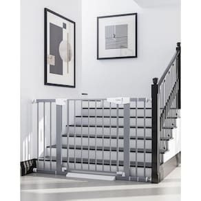 Baby Gate Cumbor 75,18-116,84 cm para escadas Auto Close Grey